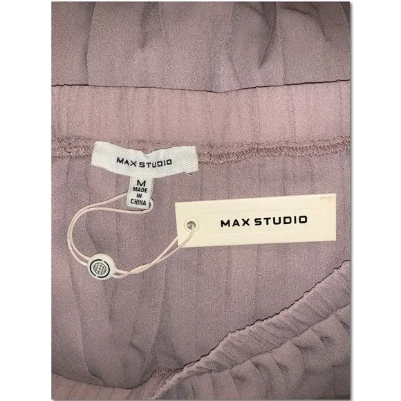 Max Studio Pleated Skirt Size Medium Mauve Mist NWT - Picture 3 of 5